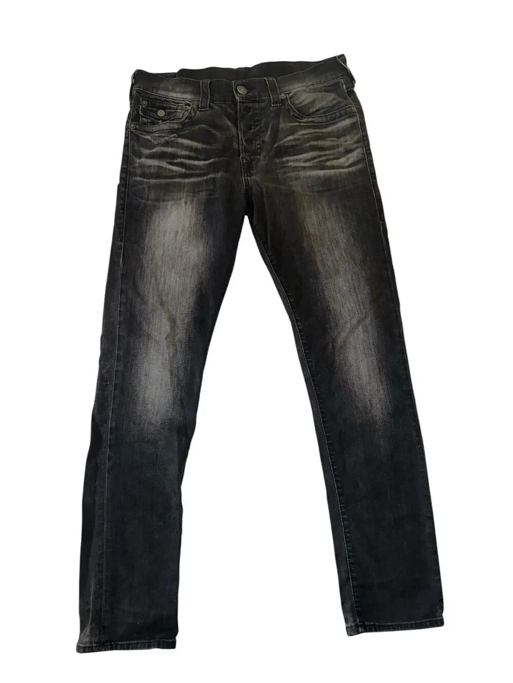 True Religion Dean Tapered Jeans Black Size- 33 x 31 USA